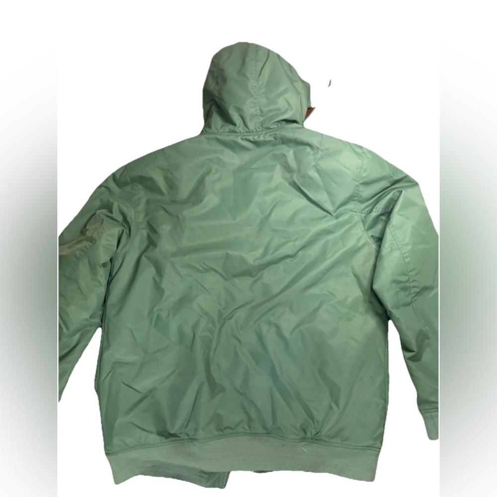 Vans Men's Bomber Jacket Large Green Hooded Casual Winter Outerwear - Picture 3 of 3